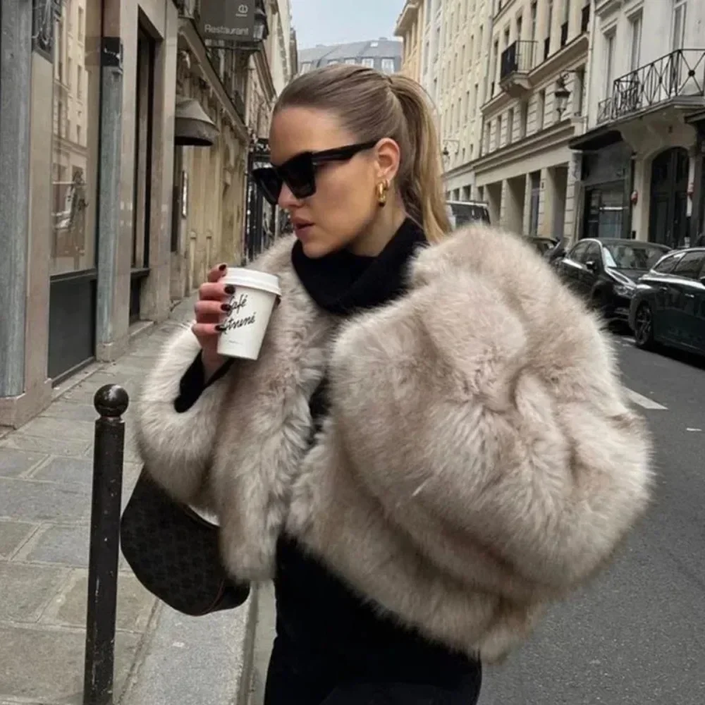 Street Fashion Week - OFTBUY Taklit Kürk Ceket Kadın Sokak