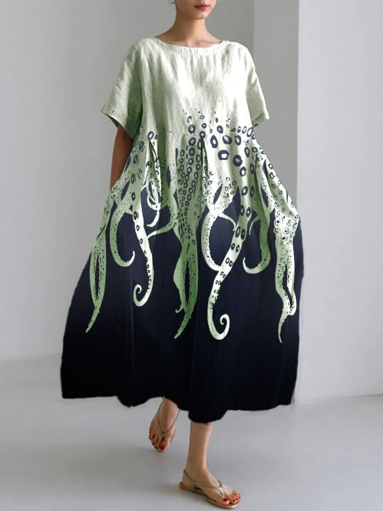 Street Fashion Shanghai - Kadın Sonbahar Günlük Gevşek Elbise Çiçek