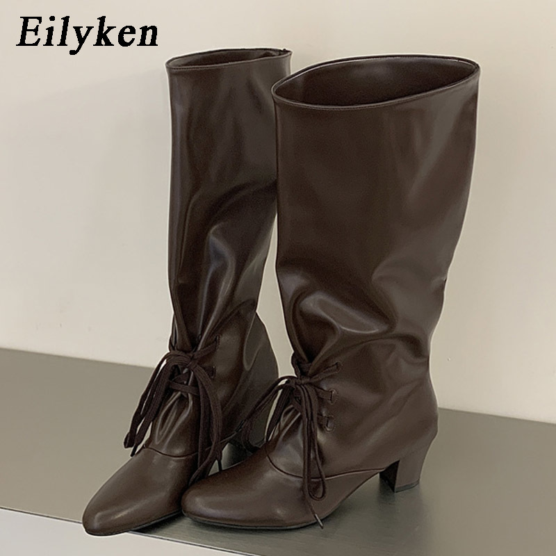 Street Fashion Lady - Eilyken Kış Modası Bağcıklı Kadın Diz