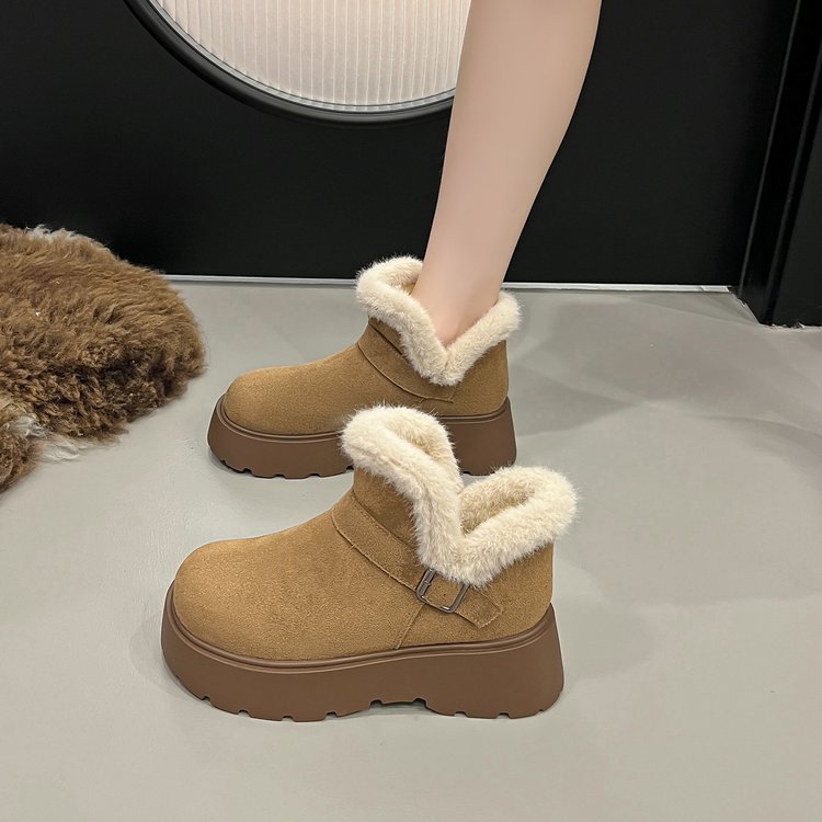 Street Fashion Online - Kış Modası Kalın Tabanlı Kadın Kar