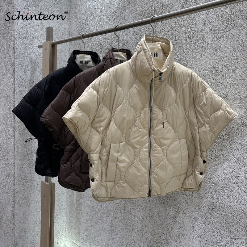 Street Fashion Shanghai - Schinteon Kadın %90 Beyaz Ördek Tüyü