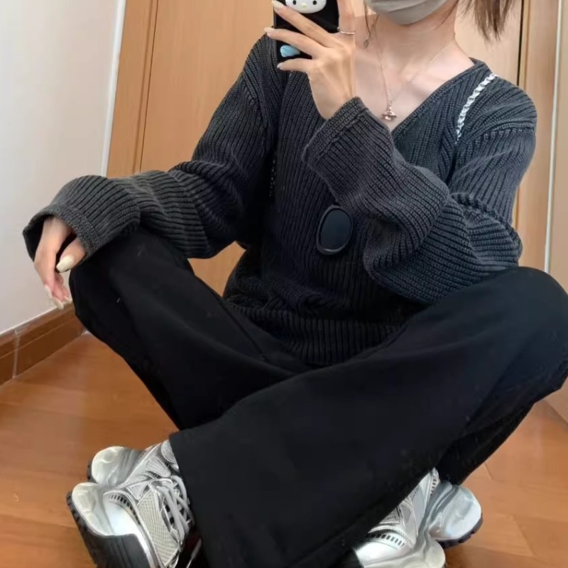 V Yaka Yıkanmış Düz Renk Rahat - Street Fashion Winter 2025 incelemesi ve fiyatı