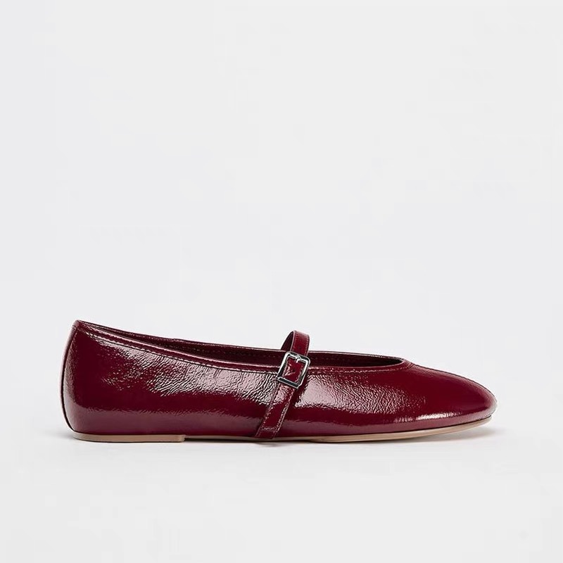 PU Deri Mary Jane Flats Kadınl - Street Fashion Female incelemesi ve fiyatı